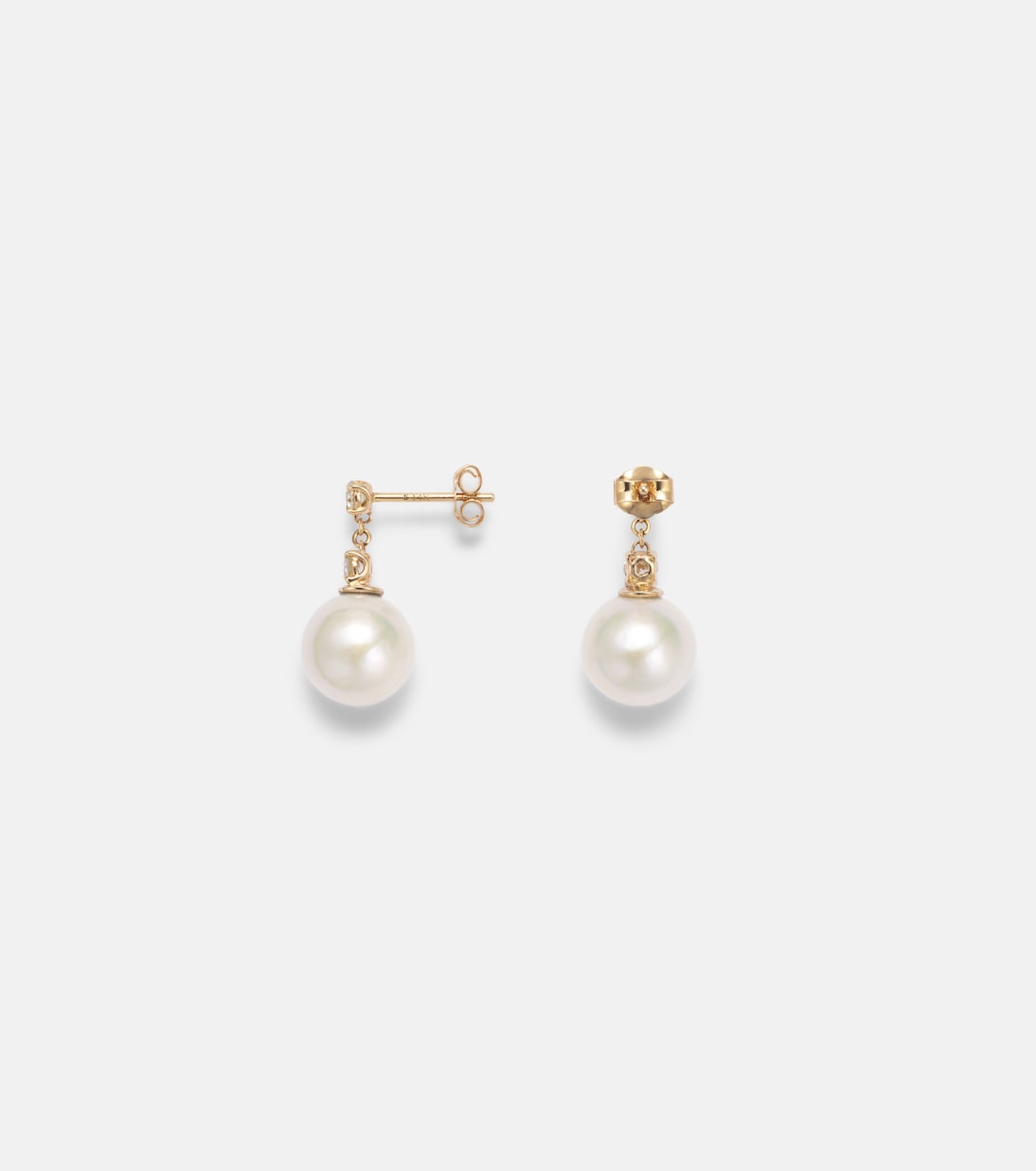 Essential 14kt gold drop earrings with pearls and diamonds | Stone and Strand