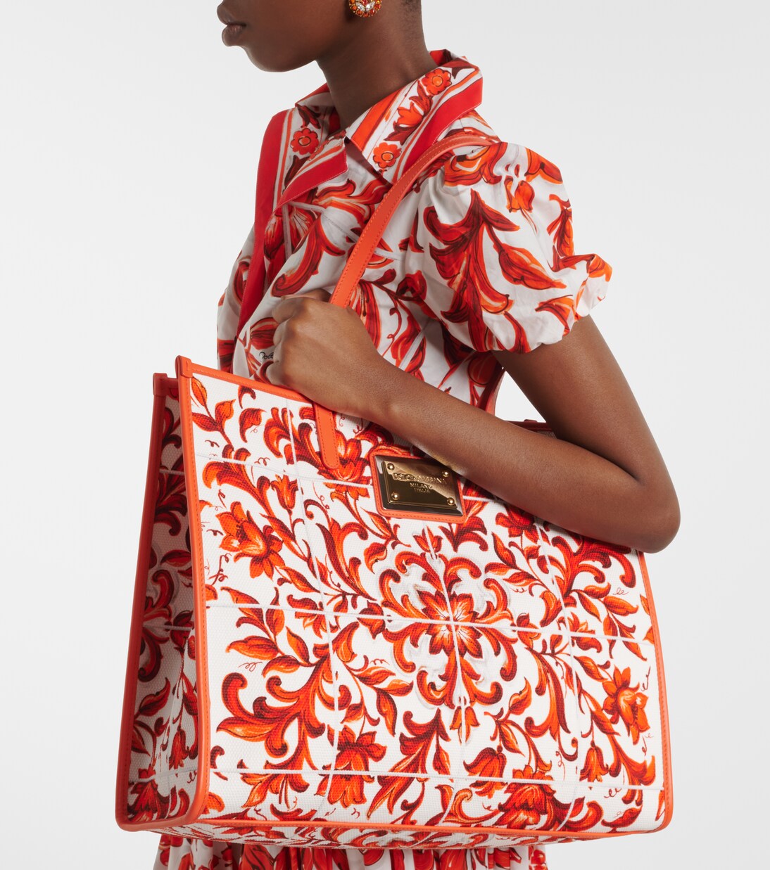 Shopping Large printed canvas shopper | Dolce&Gabbana