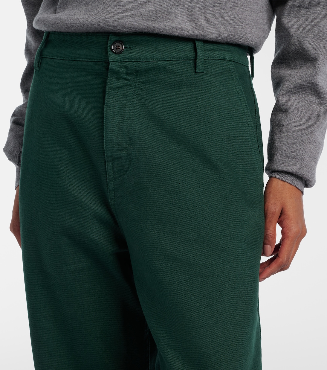 Cotton gabardine straight pants | Miu Miu