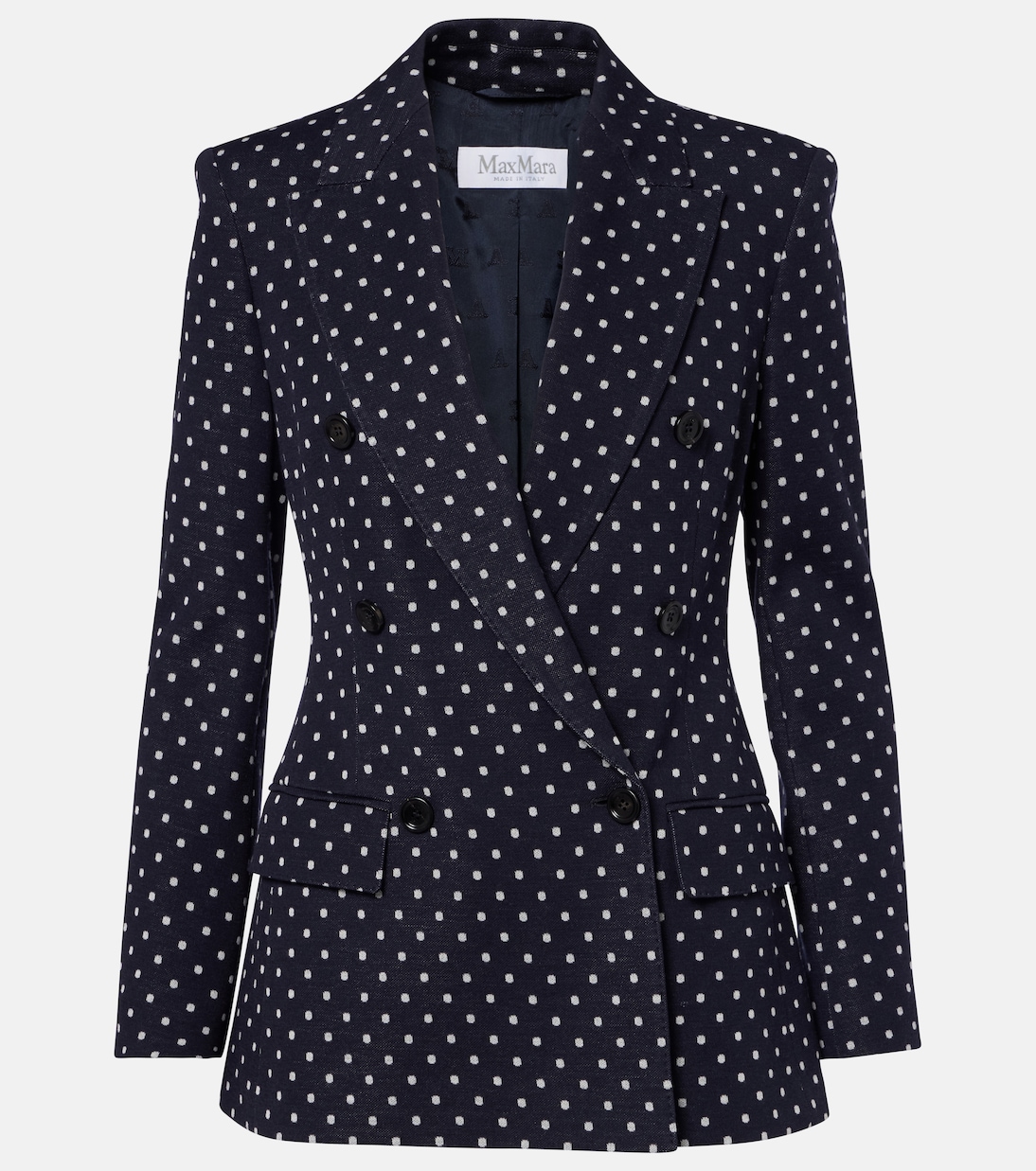 Blazer cruzado de jersey con lunares | Max Mara