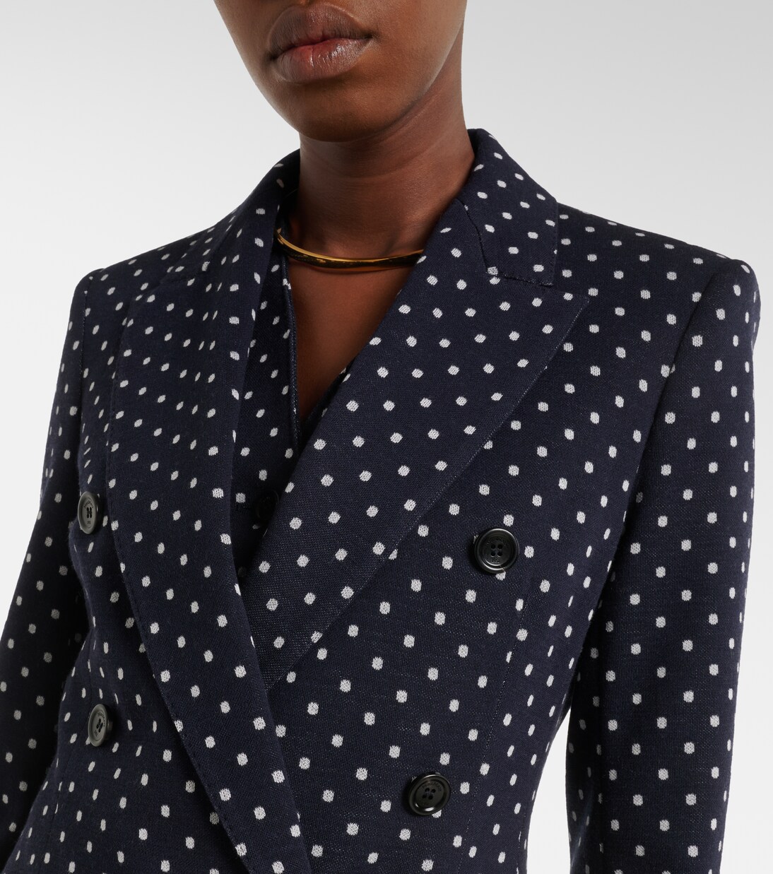 Blazer cruzado de jersey con lunares | Max Mara