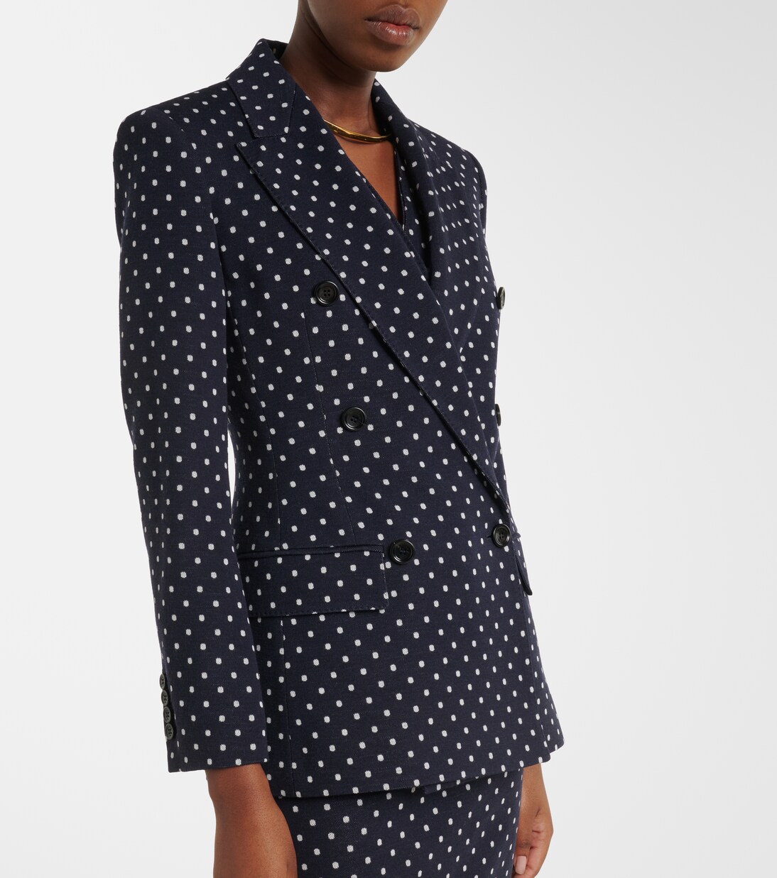 Blazer cruzado de jersey con lunares | Max Mara