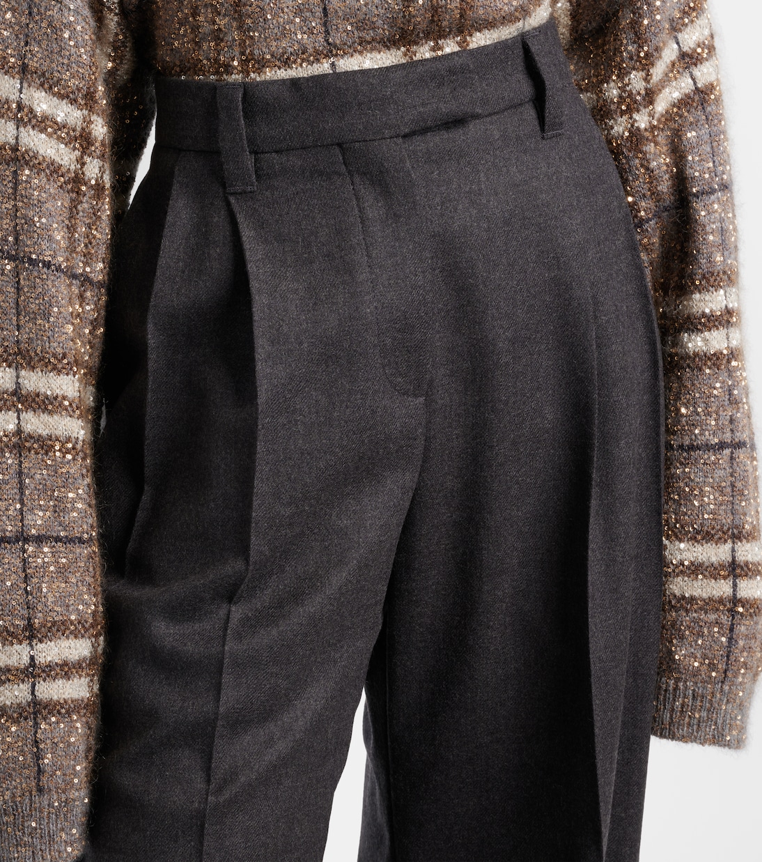 Virgin wool wide-leg pants | Brunello Cucinelli