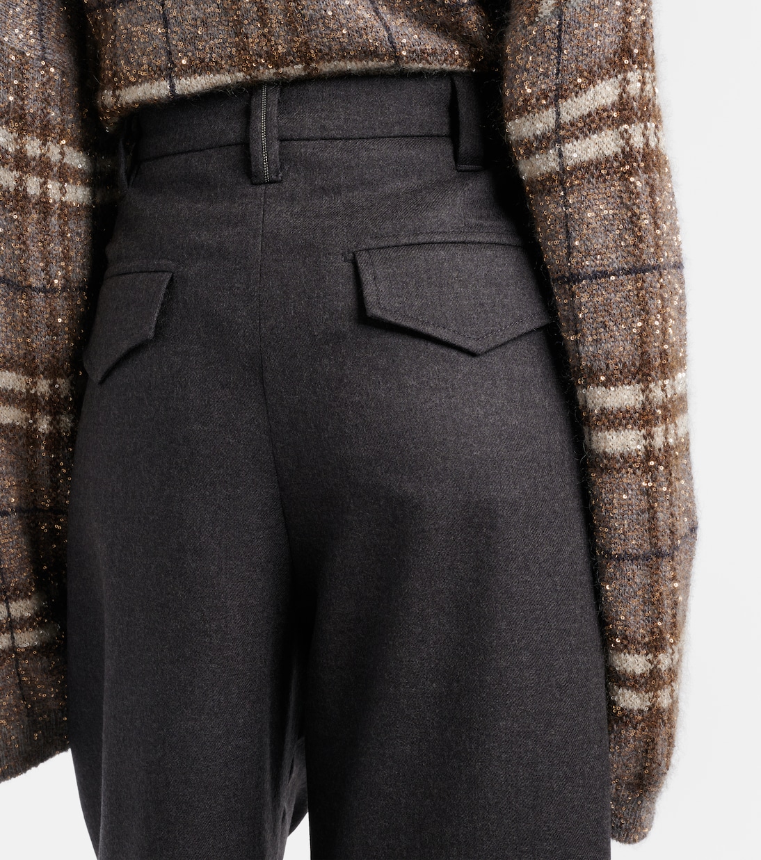 Virgin wool wide-leg pants | Brunello Cucinelli