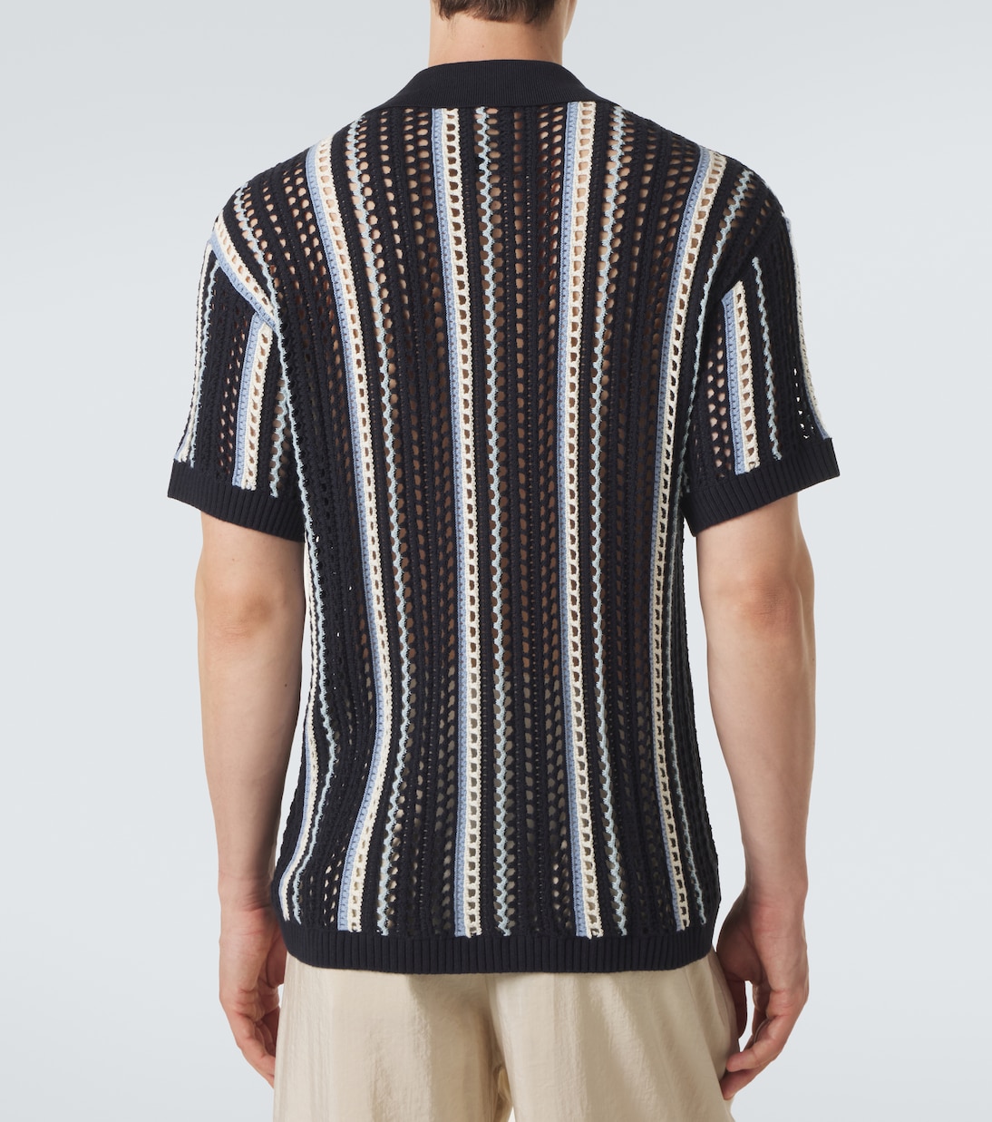 Pinto crochet striped cotton shirt | Frescobol Carioca