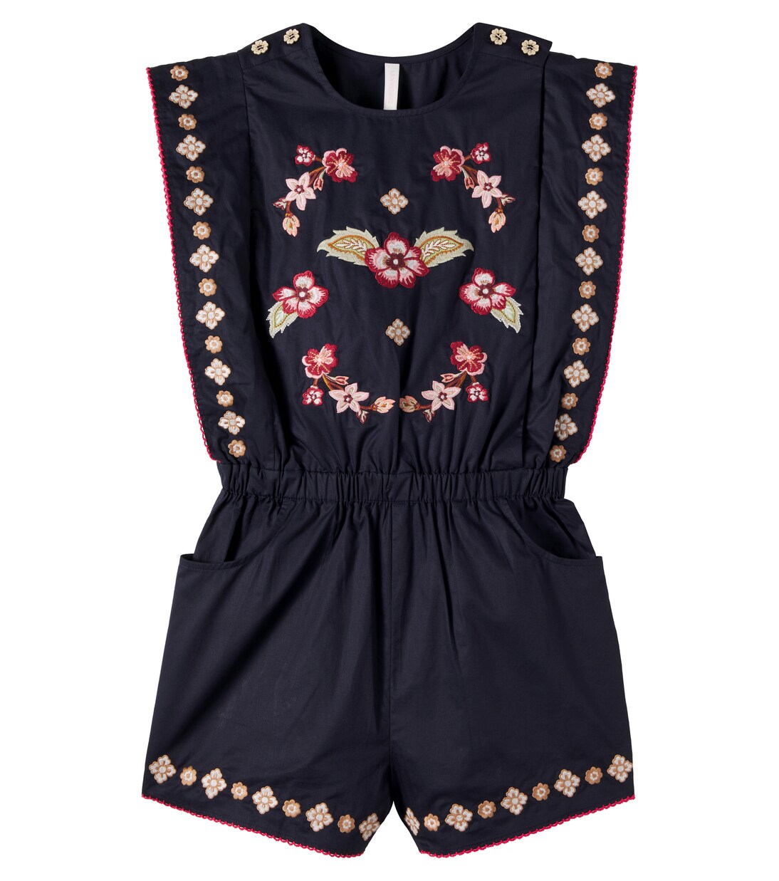 Aster embroidered cotton romper | Zimmermann Kids