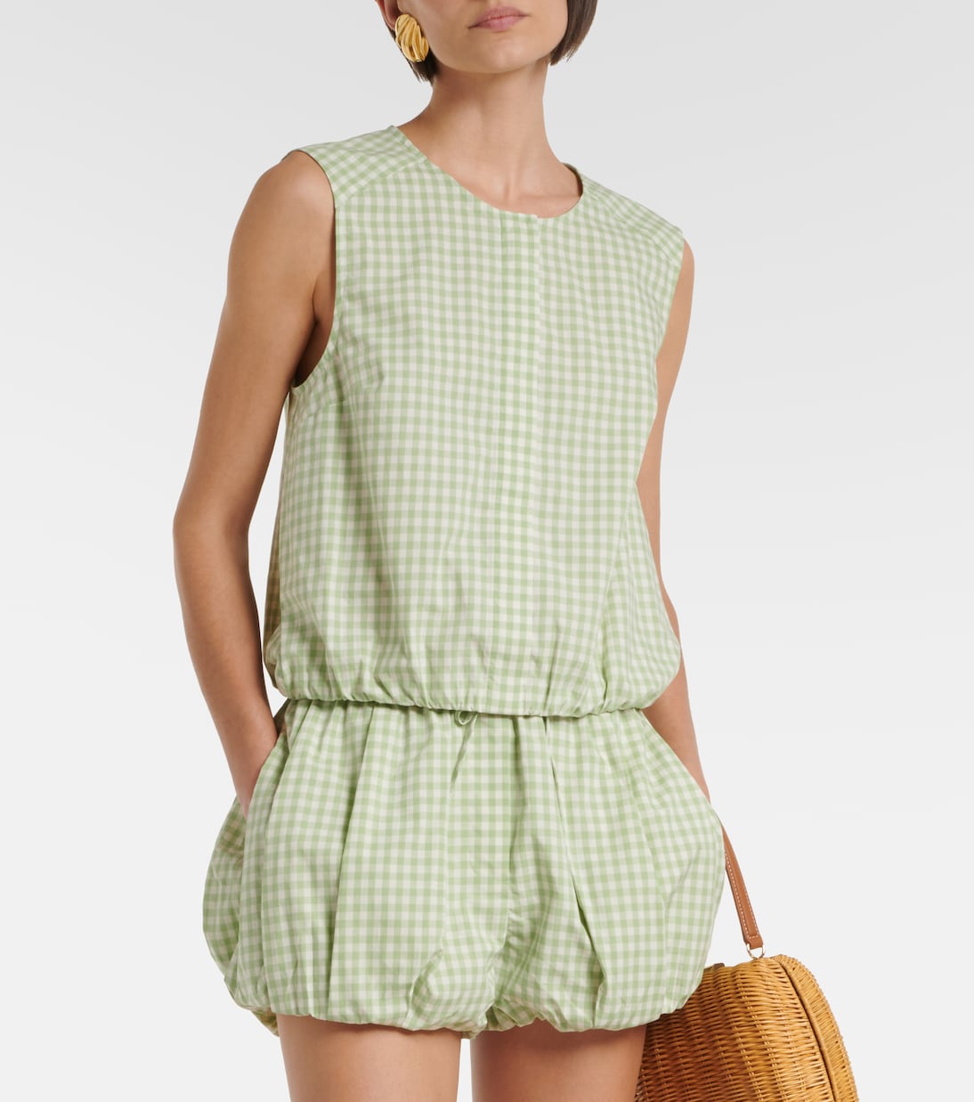Gingham cotton-blend top | Simkhai