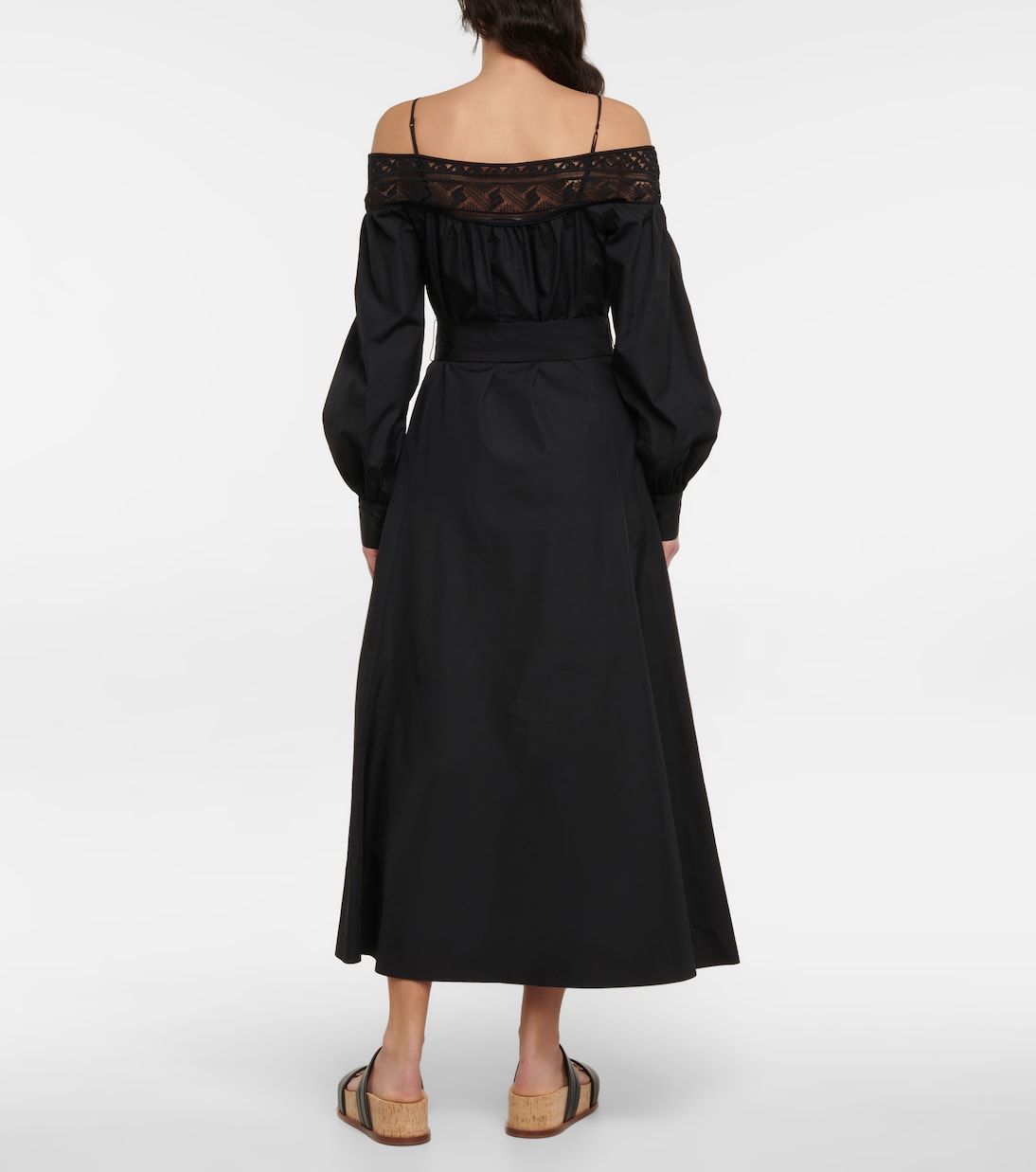 Robe midi Elias en coton et dentelle | Gabriela Hearst