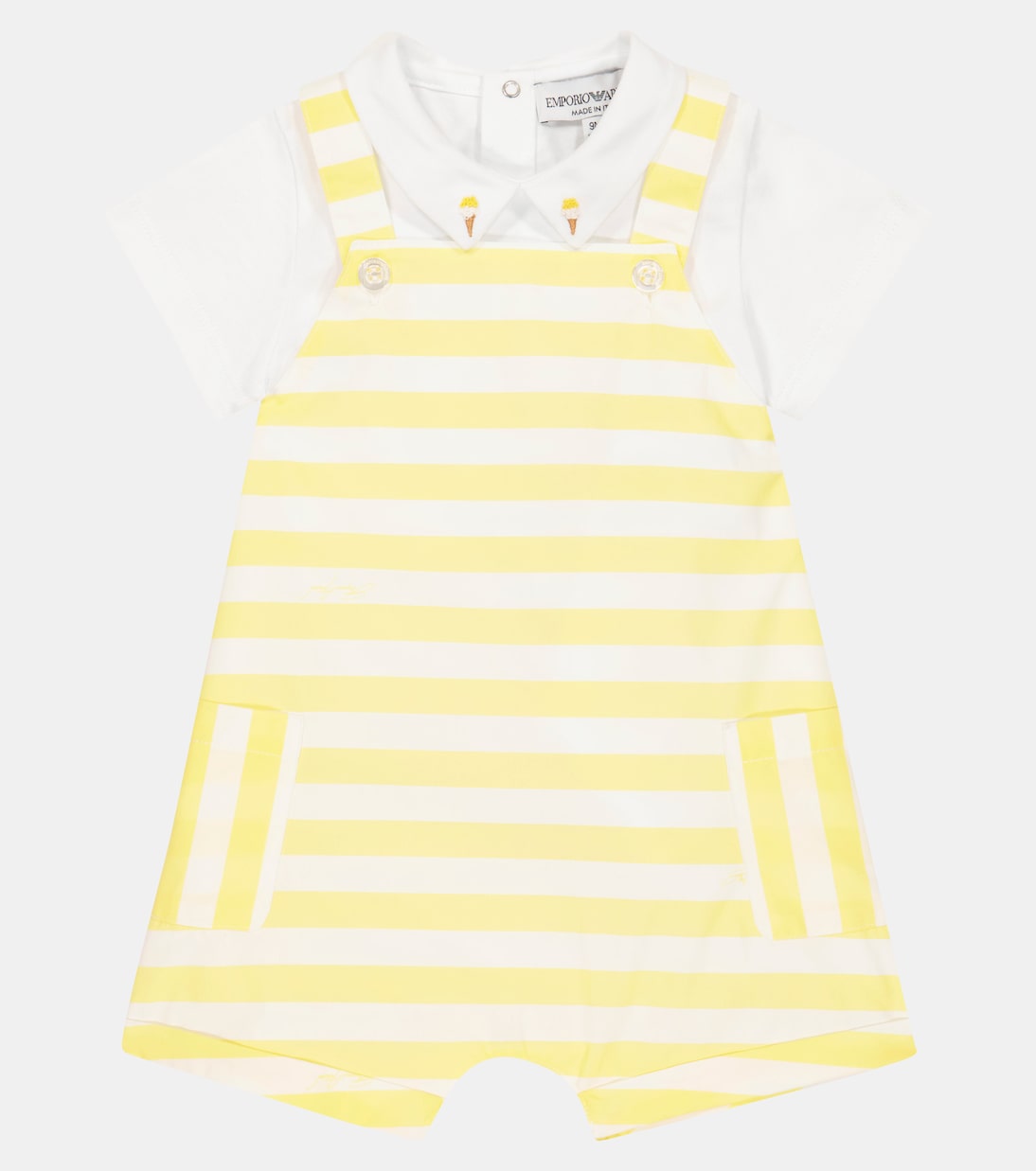 婴幼儿 — 棉质连身衣与连身裤 | Emporio Armani Kids