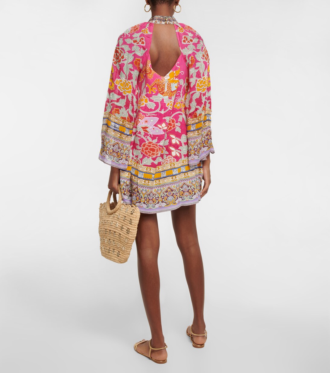 Bedrucktes Minikleid aus Seide | Camilla