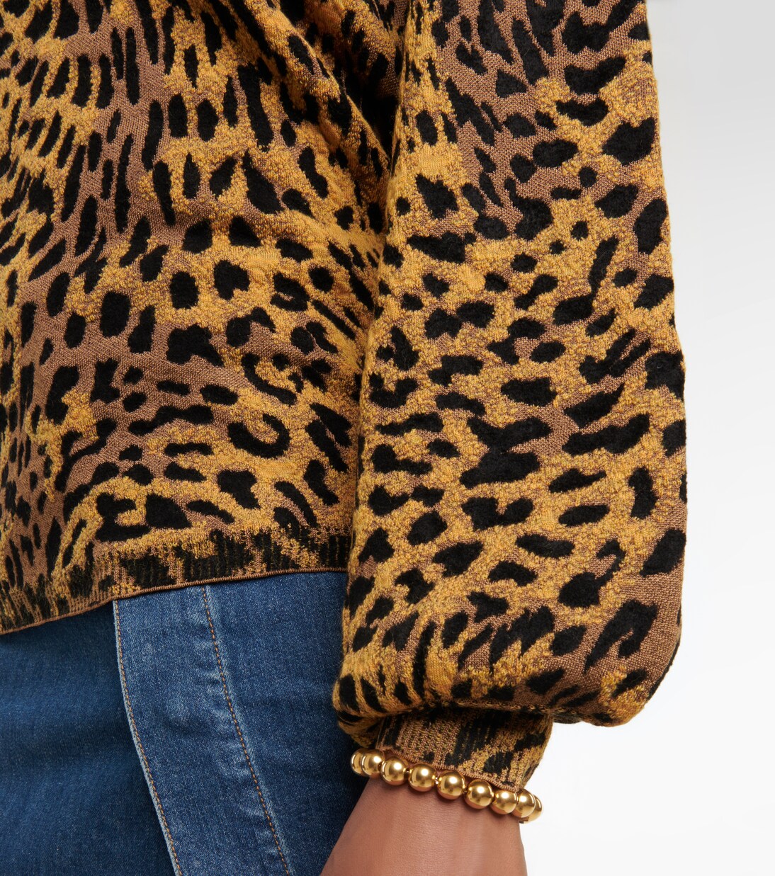 Pull en laine mélangée à motif léopard | Stella McCartney