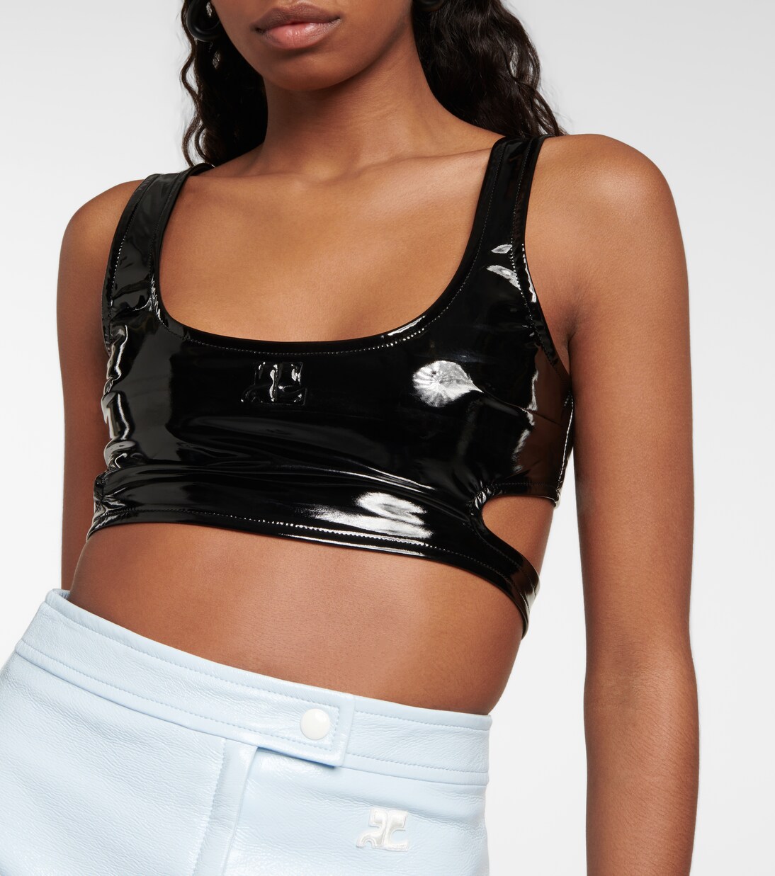 Cropped-Top aus Lederimitat | Courrèges