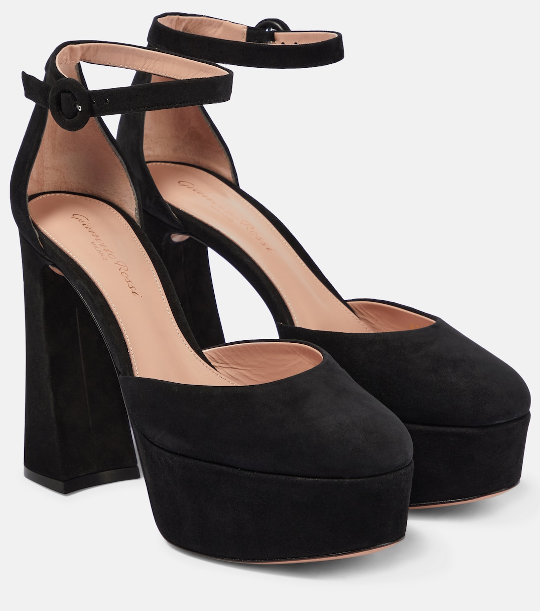Plateau-Pumps Holly aus Veloursleder | Gianvito Rossi