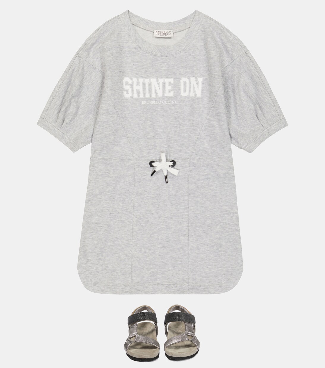 Printed cotton sweatshirt dress | Brunello Cucinelli Kids