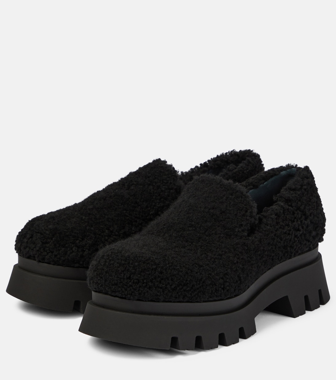 Plateau-Loafers Furry Chic aus Shearling | Dorothee Schumacher