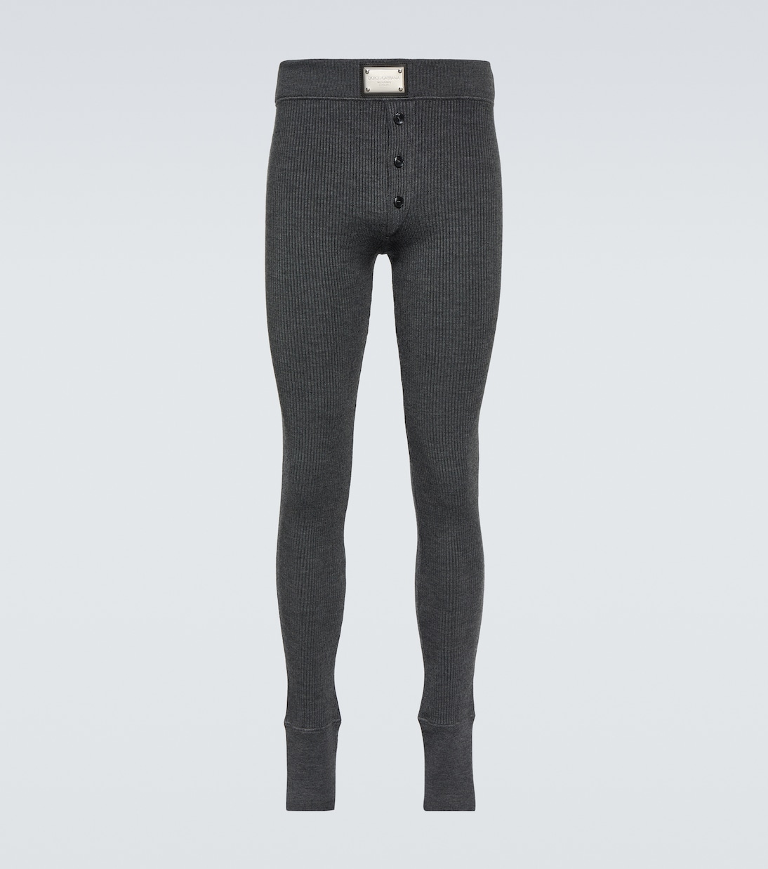 Logo ribbed-knit wool-blend leggings | Dolce&Gabbana
