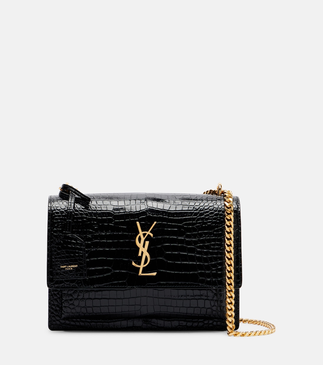 Sunset Medium croc-effect leather shoulder bag | Saint Laurent