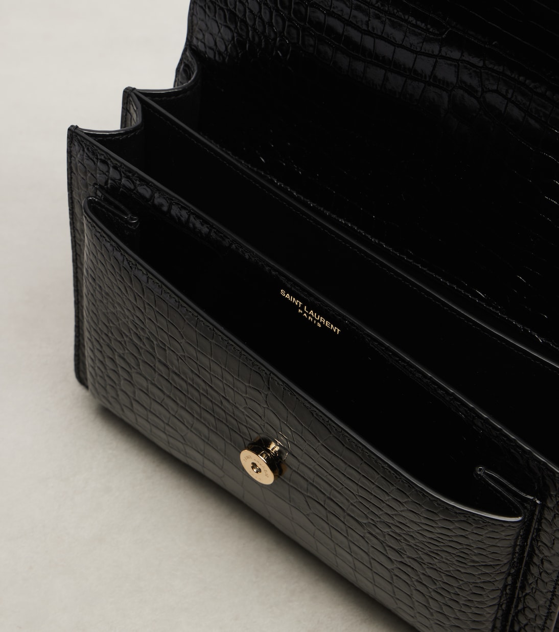 Sunset Medium croc-effect leather shoulder bag | Saint Laurent