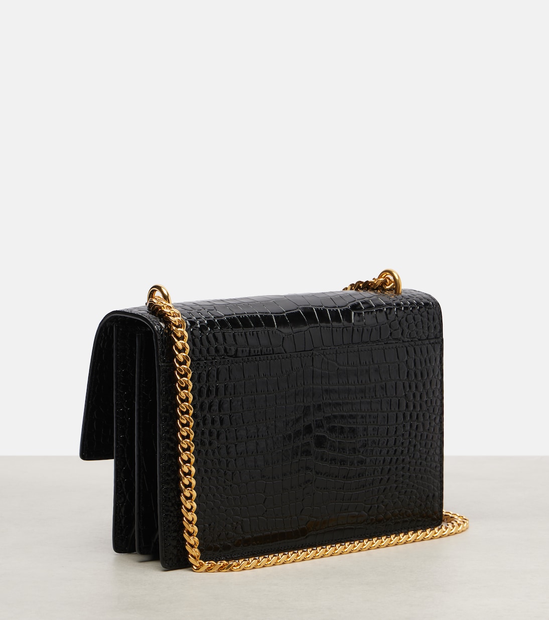 Sunset Medium croc-effect leather shoulder bag | Saint Laurent