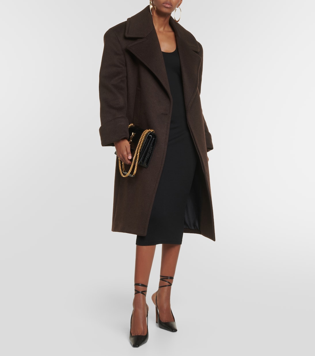 Sunset Medium croc-effect leather shoulder bag | Saint Laurent