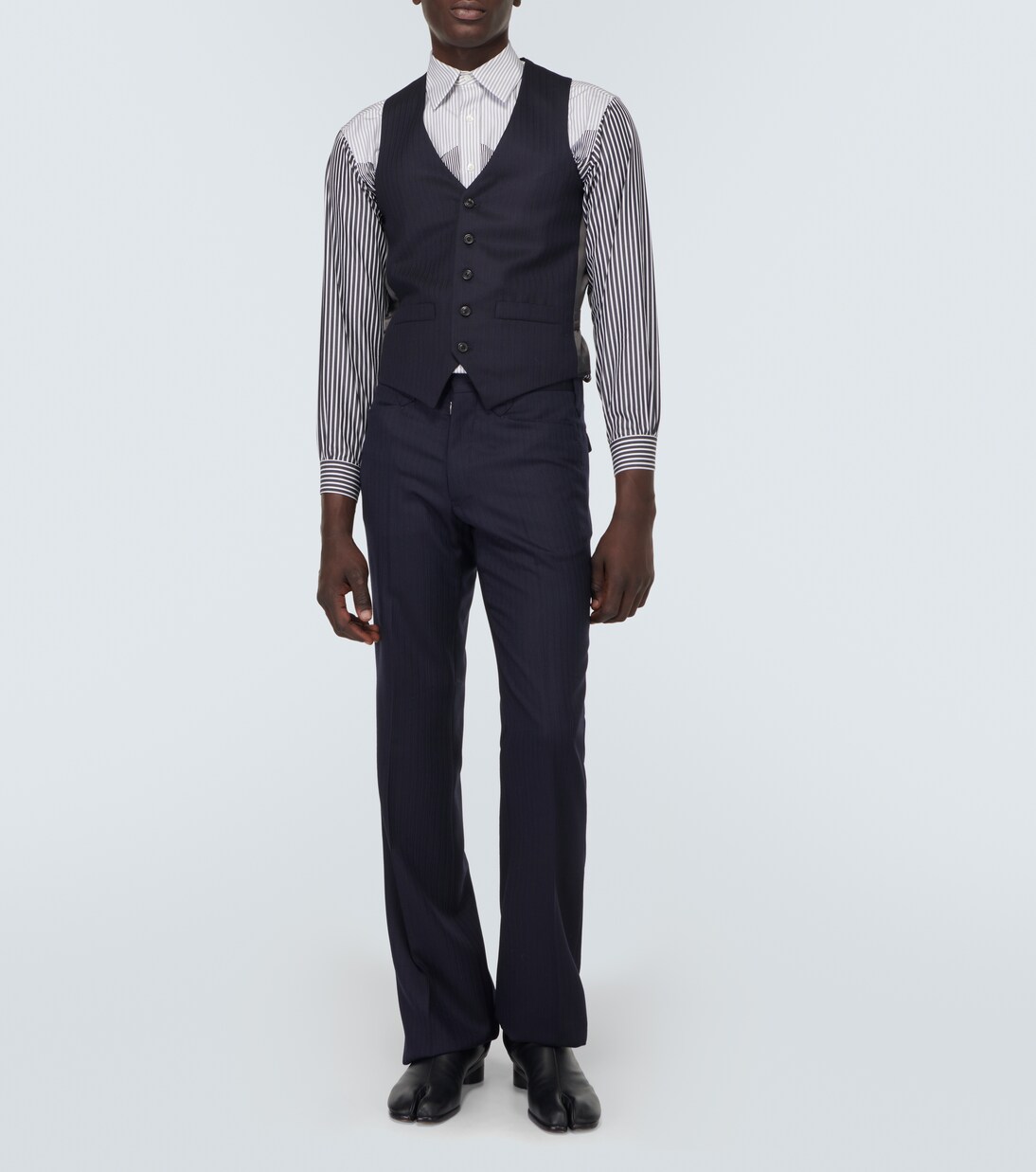 Striped cotton-blend shirt | Maison Margiela