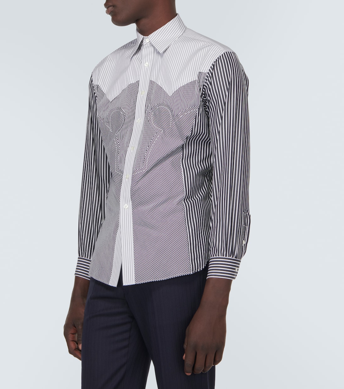 Striped cotton-blend shirt | Maison Margiela