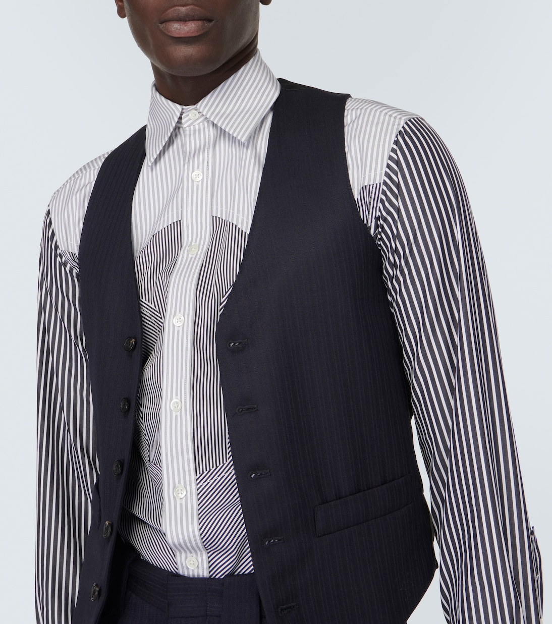 Striped cotton-blend shirt | Maison Margiela