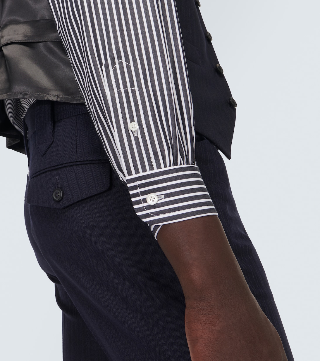 Striped cotton-blend shirt | Maison Margiela