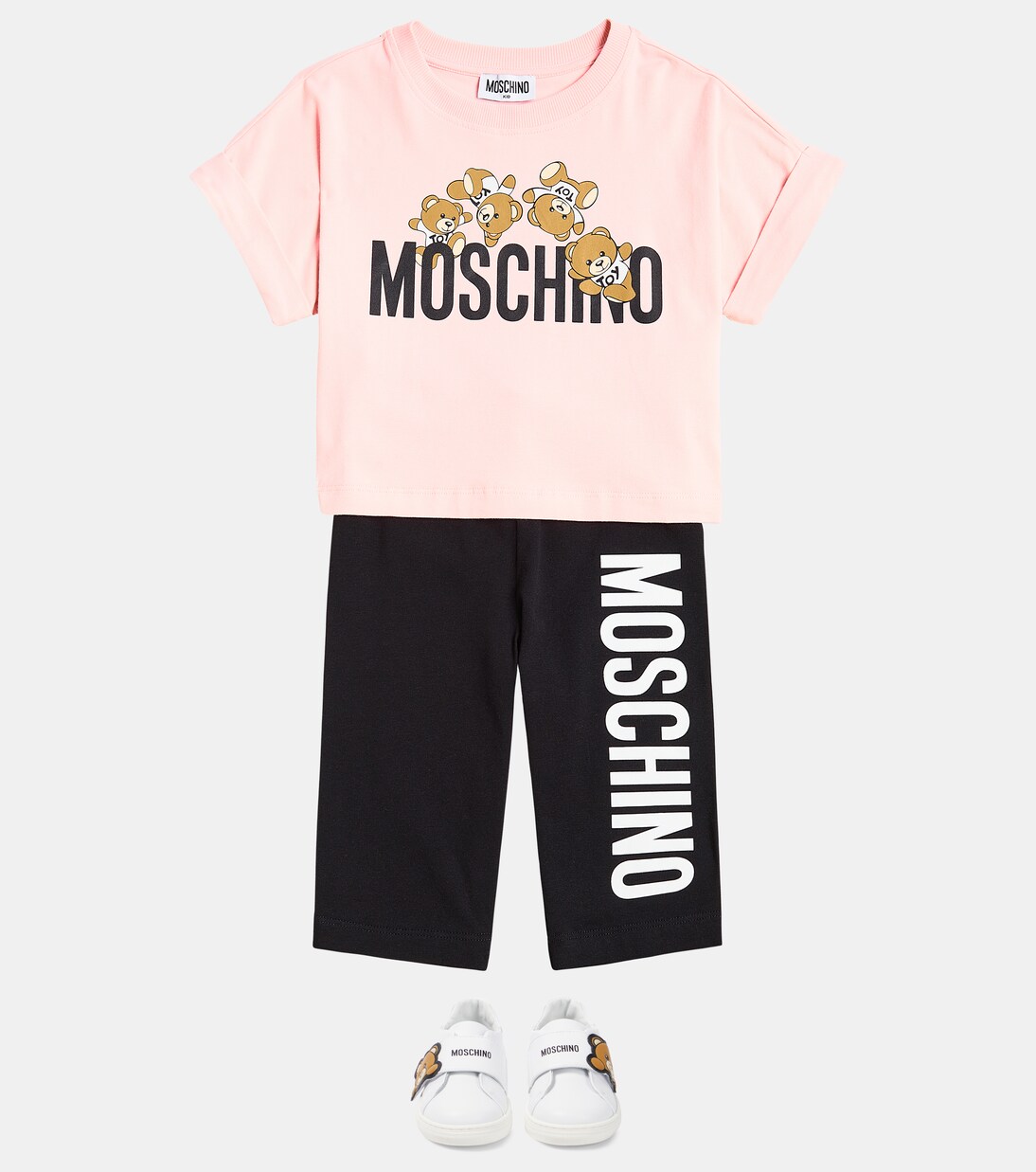 Cotton-blend T-shirt and shorts set | Moschino Kids