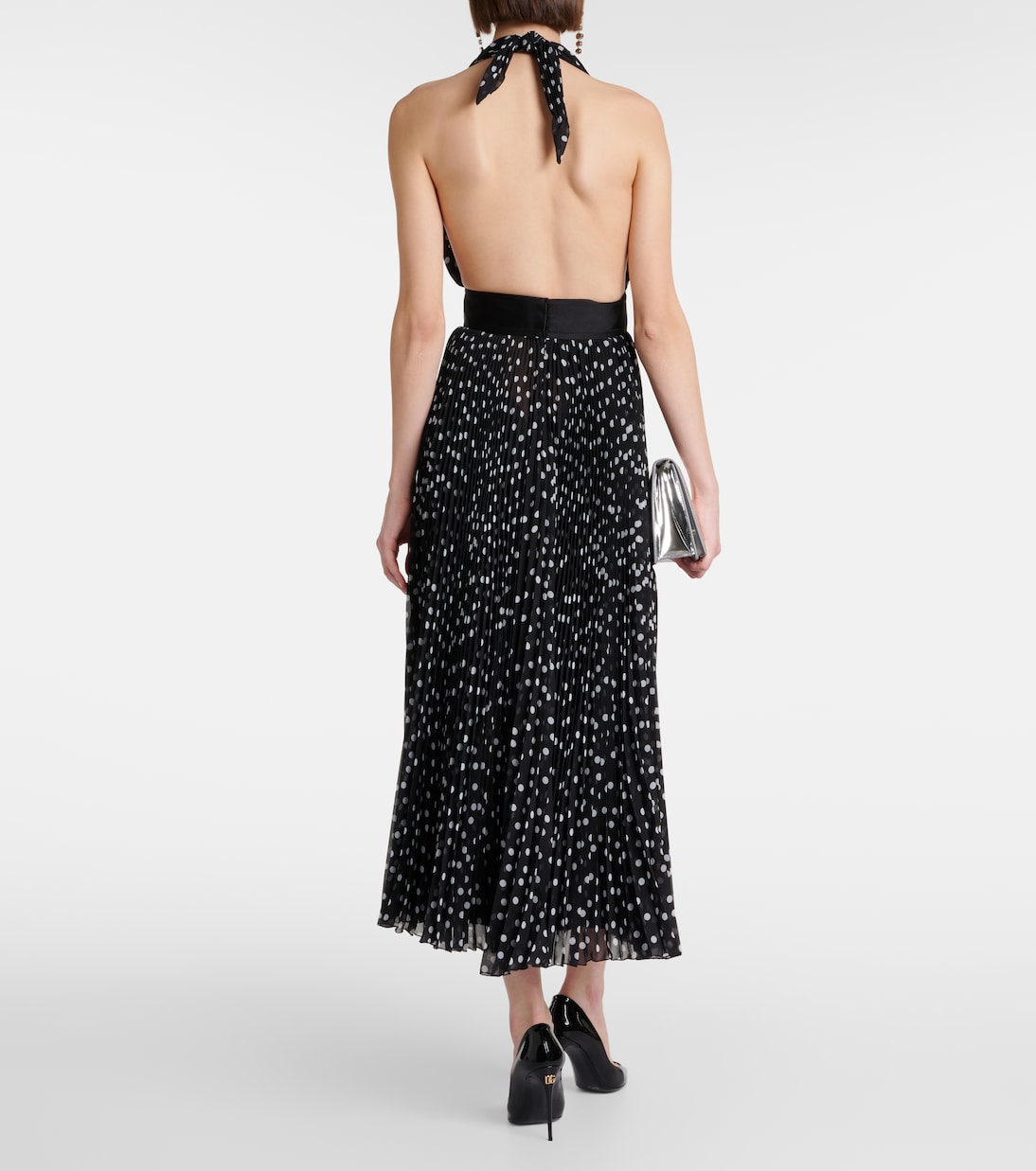 Polka-dot chiffon midi dress | Dolce&Gabbana
