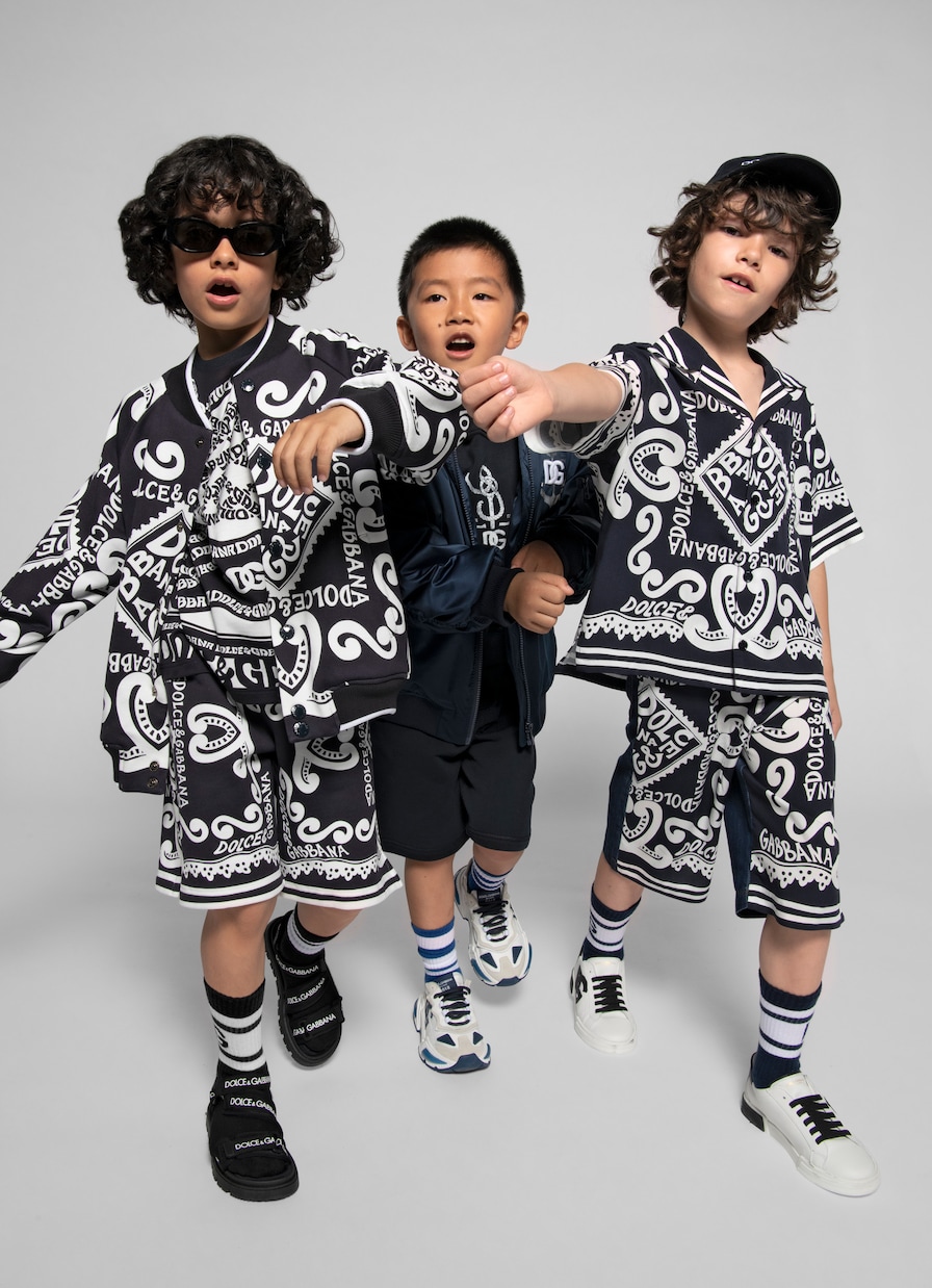 Bermudas de mezcla de algodón con logo | Dolce&Gabbana Kids