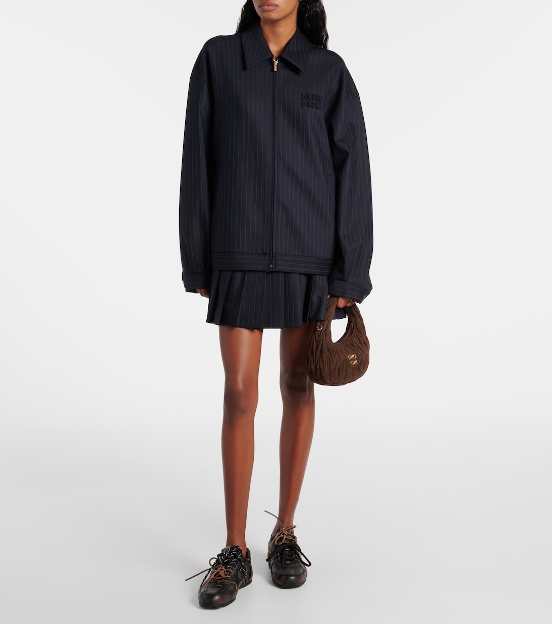 Wander Small matelassé suede shoulder bag | Miu Miu