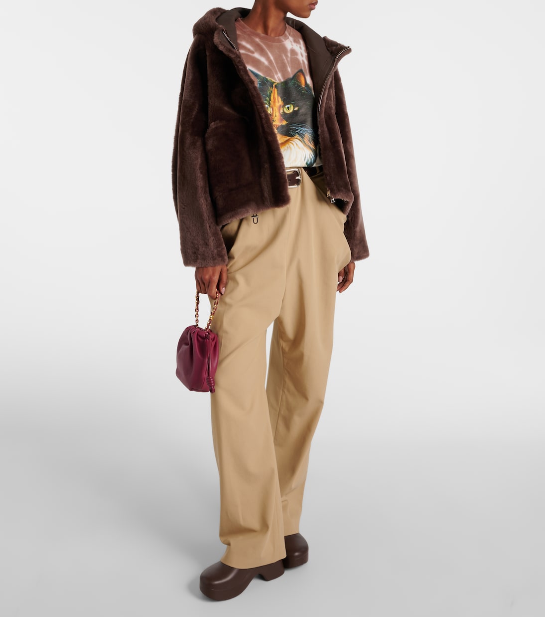 Cropped shearling jacket | Blancha