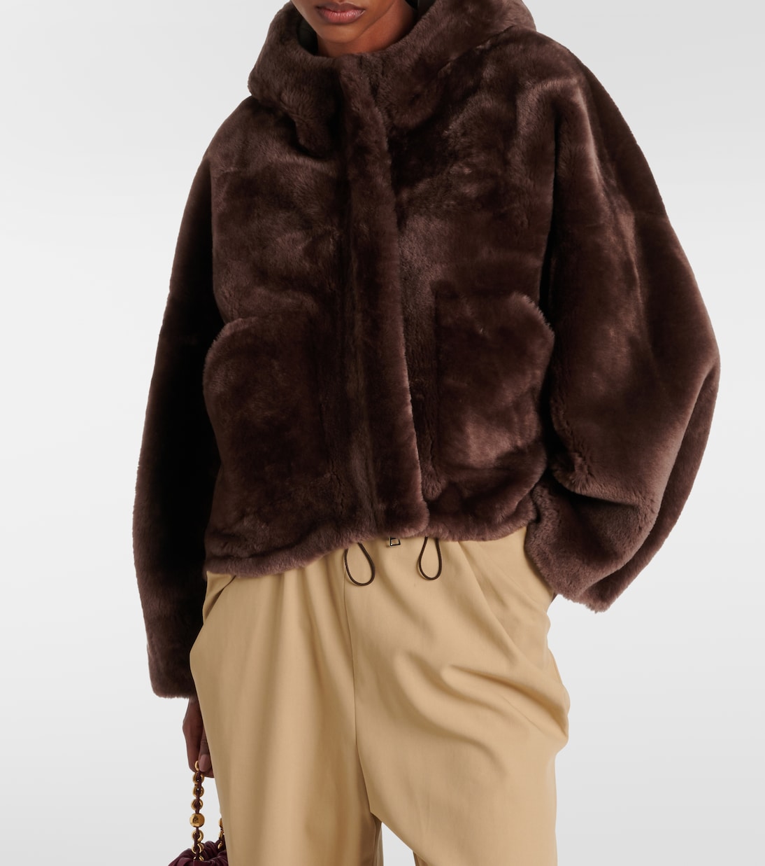 Cropped shearling jacket | Blancha