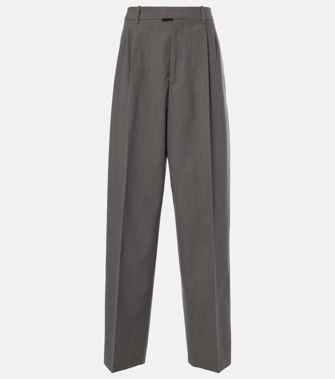 Mid-rise wool tricotine straight pants | Bottega Veneta