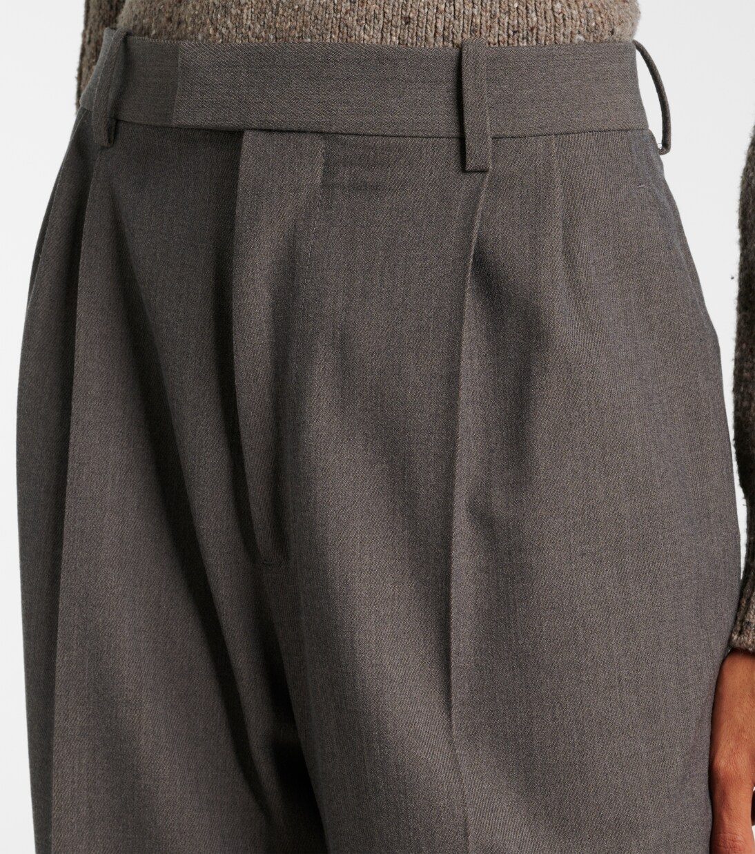 Mid-rise wool tricotine straight pants | Bottega Veneta