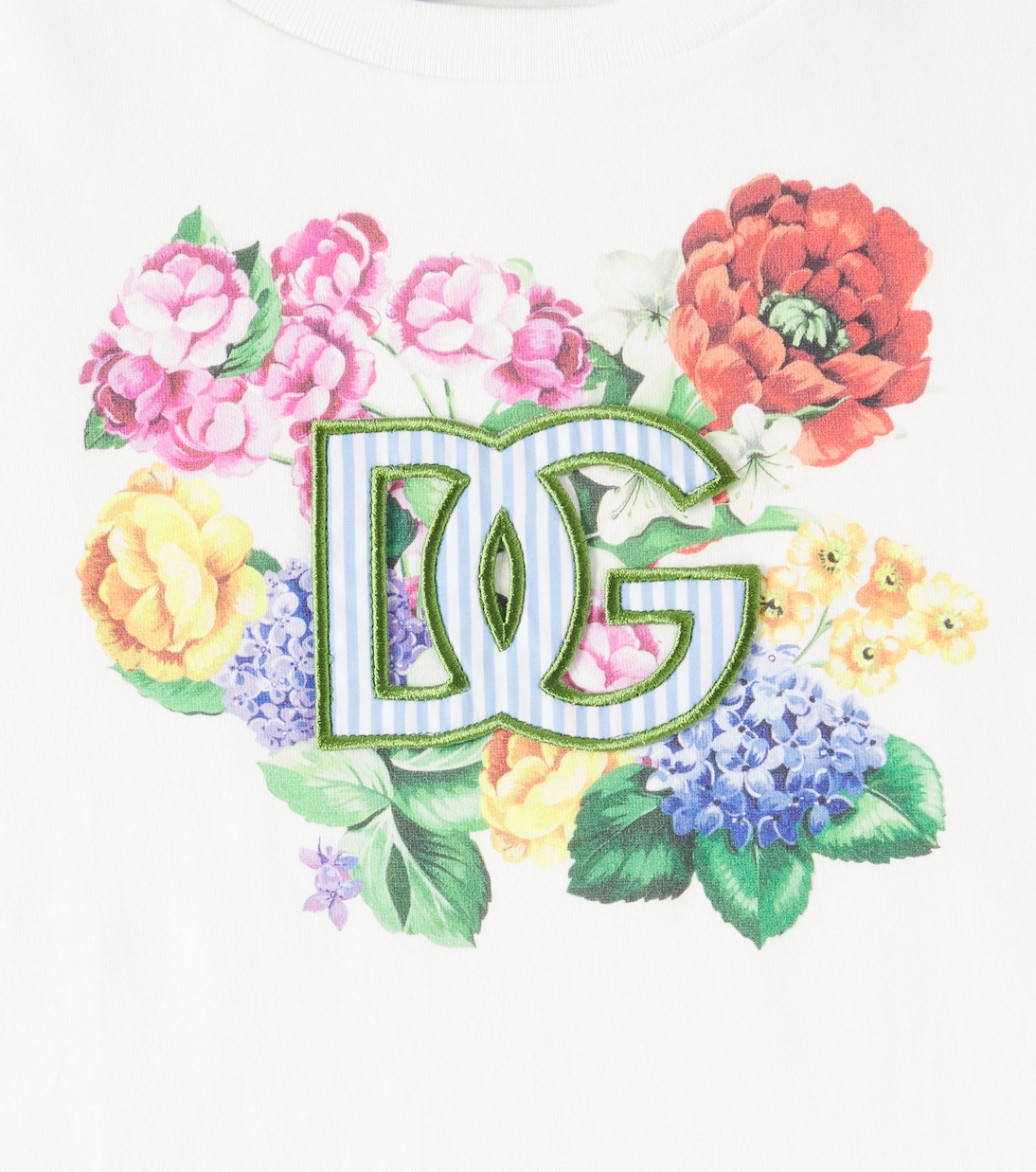 DG floral gathered cotton T-shirt | Dolce&Gabbana Kids