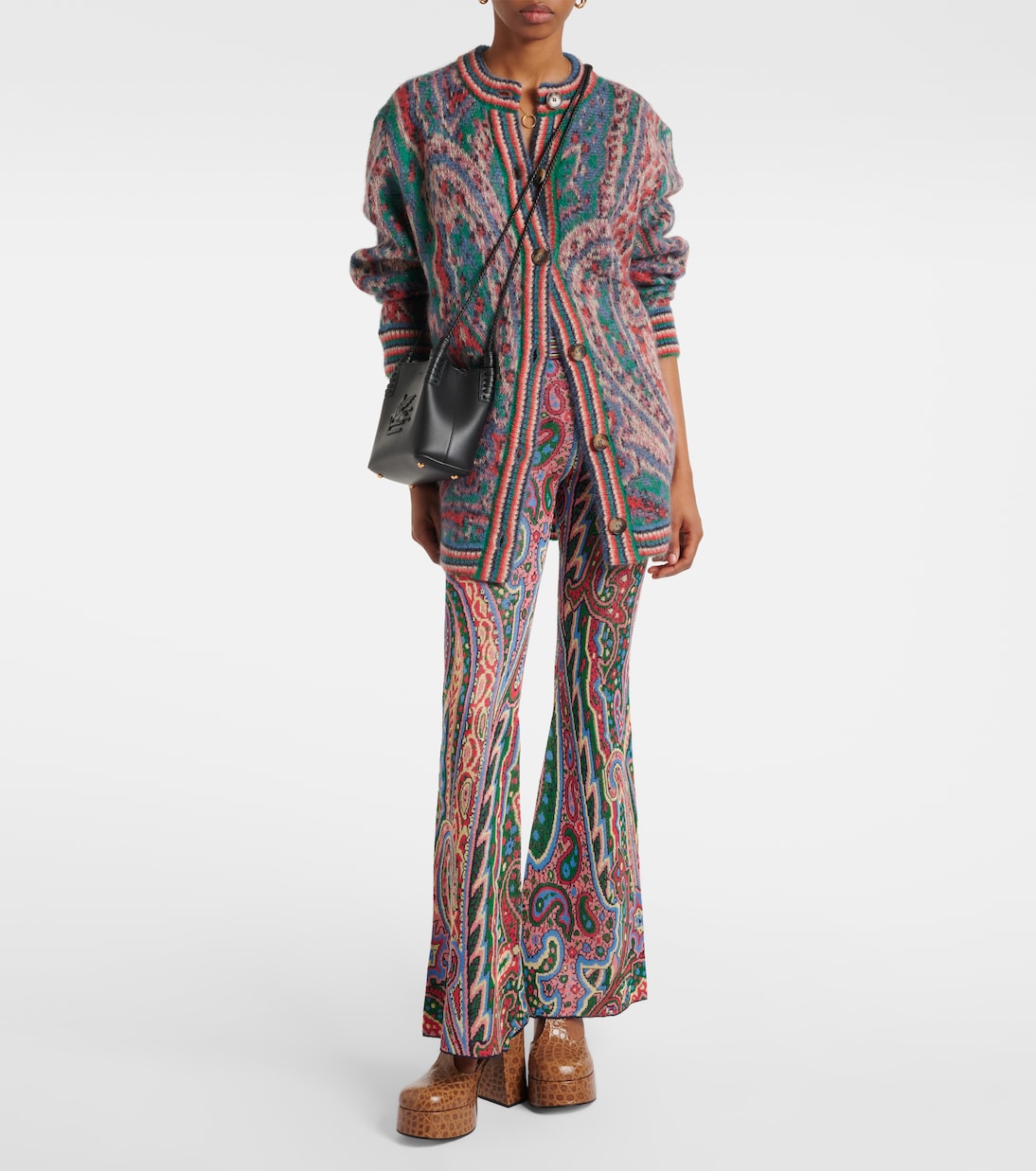 Knitted paisley jacquard flared pants | Etro