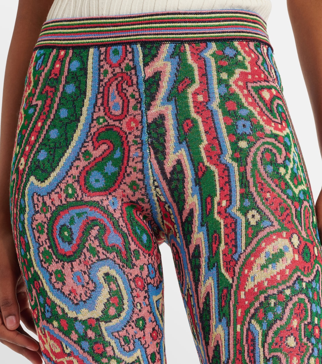 Knitted paisley jacquard flared pants | Etro