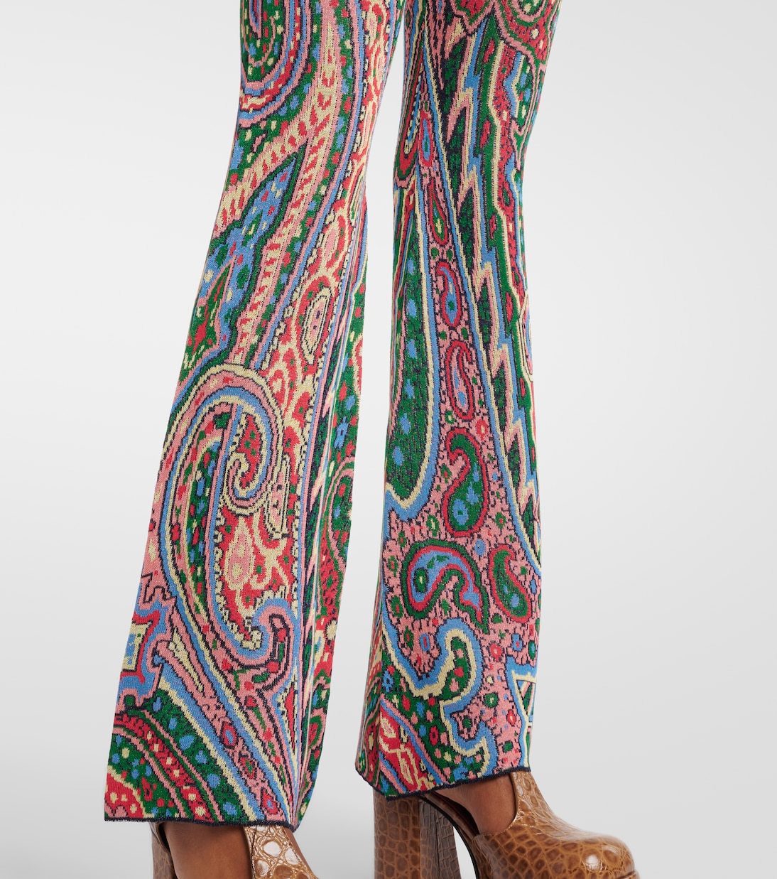 Knitted paisley jacquard flared pants | Etro