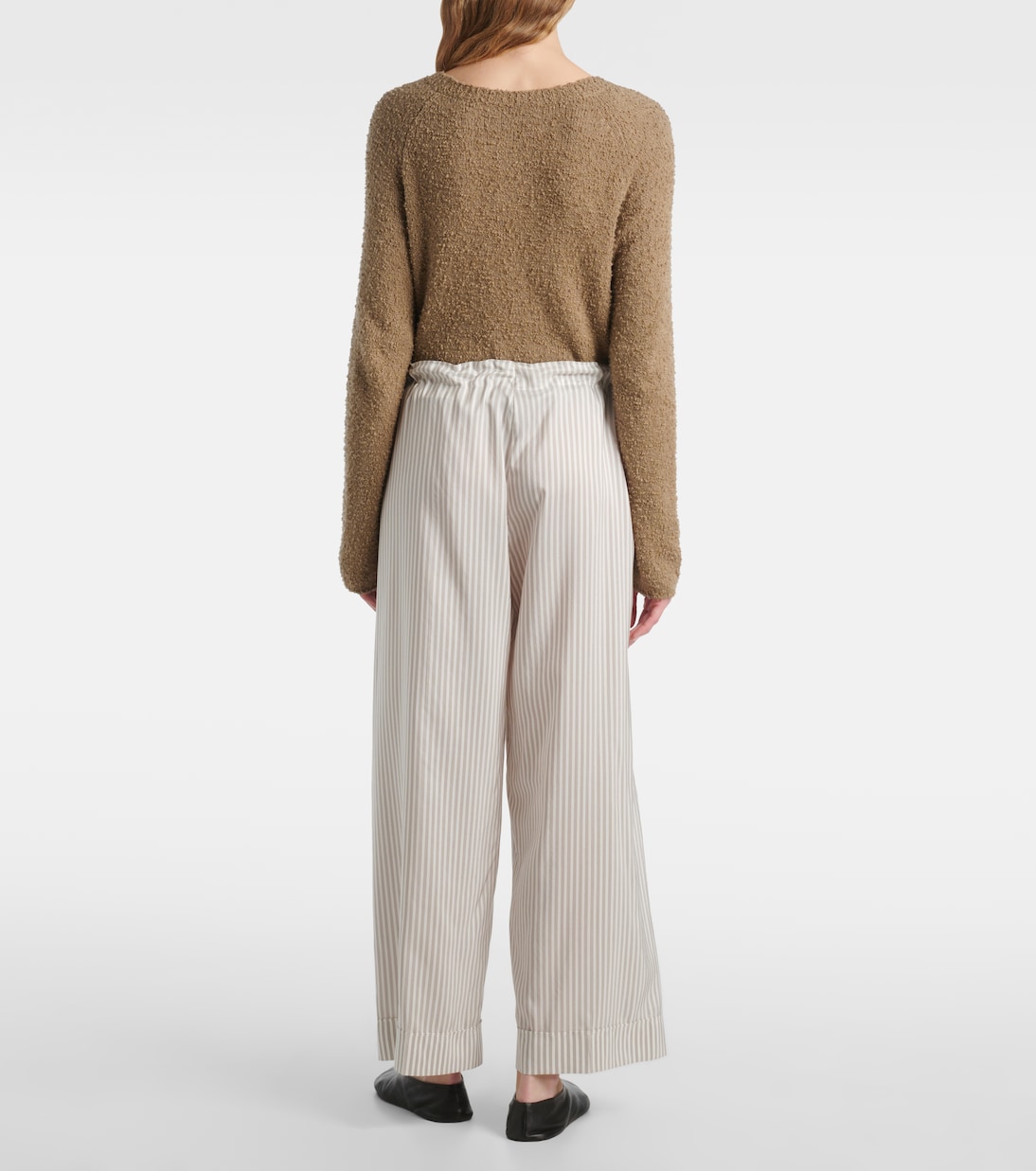 Pantalon ample Yayah rayé en soie | The Row