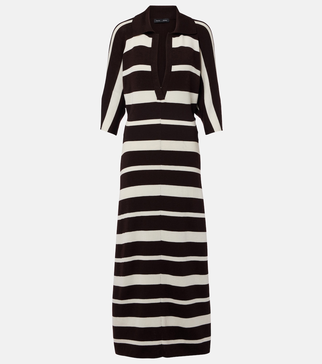 Robe longue Solana rayée en laine et soie | Proenza Schouler