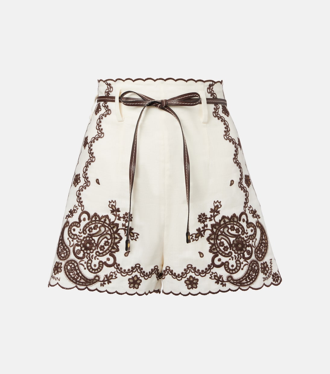 Ascension embroidered linen shorts | Zimmermann