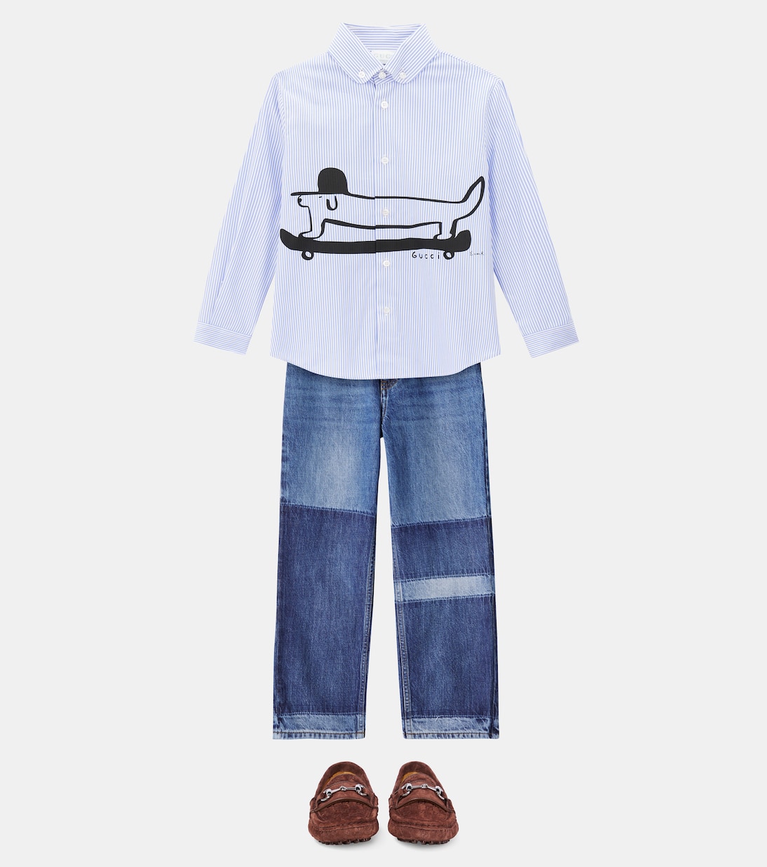 x Euan Roberts printed cotton poplin shirt | Gucci Kids