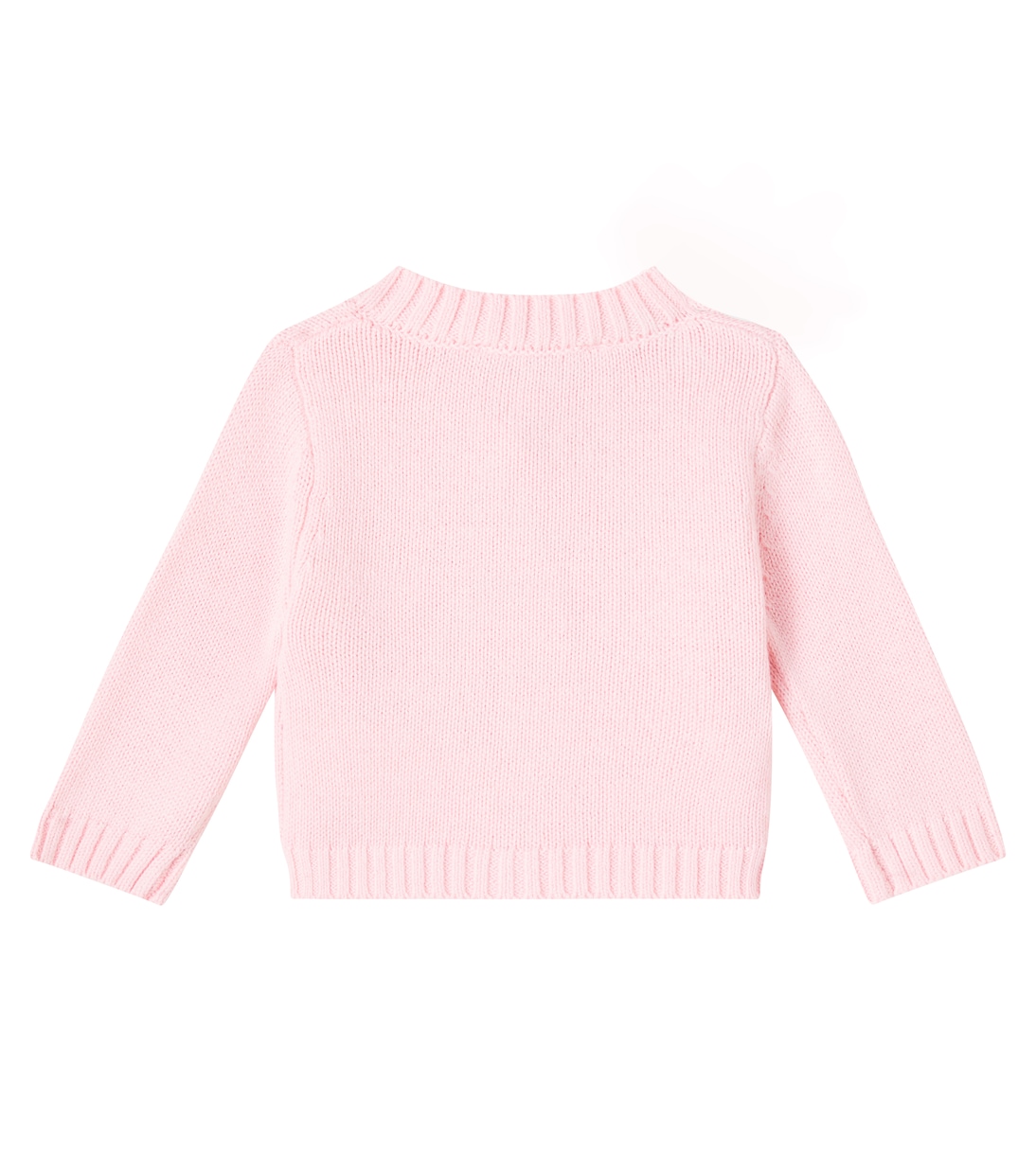 Baby bow-detail cotton and wool cardigan | Monnalisa