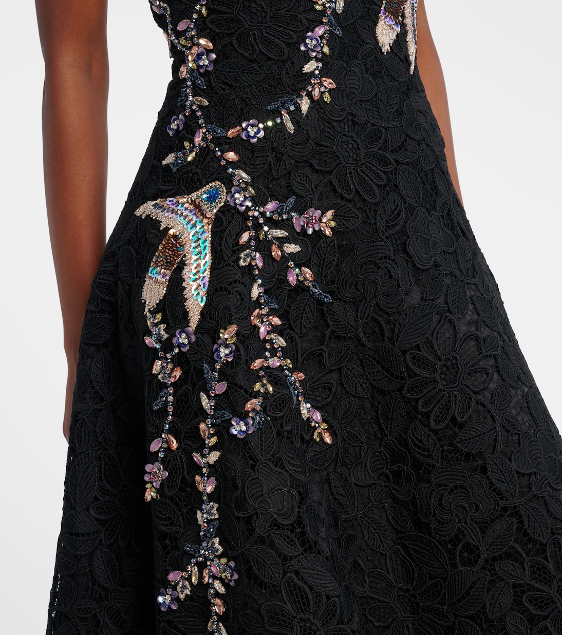 Besticktes Midikleid aus Spitze | Costarellos