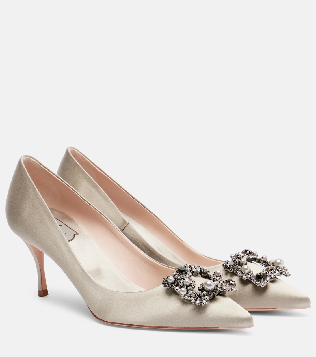 Efflorescence 65 embellished satin pumps | Roger Vivier