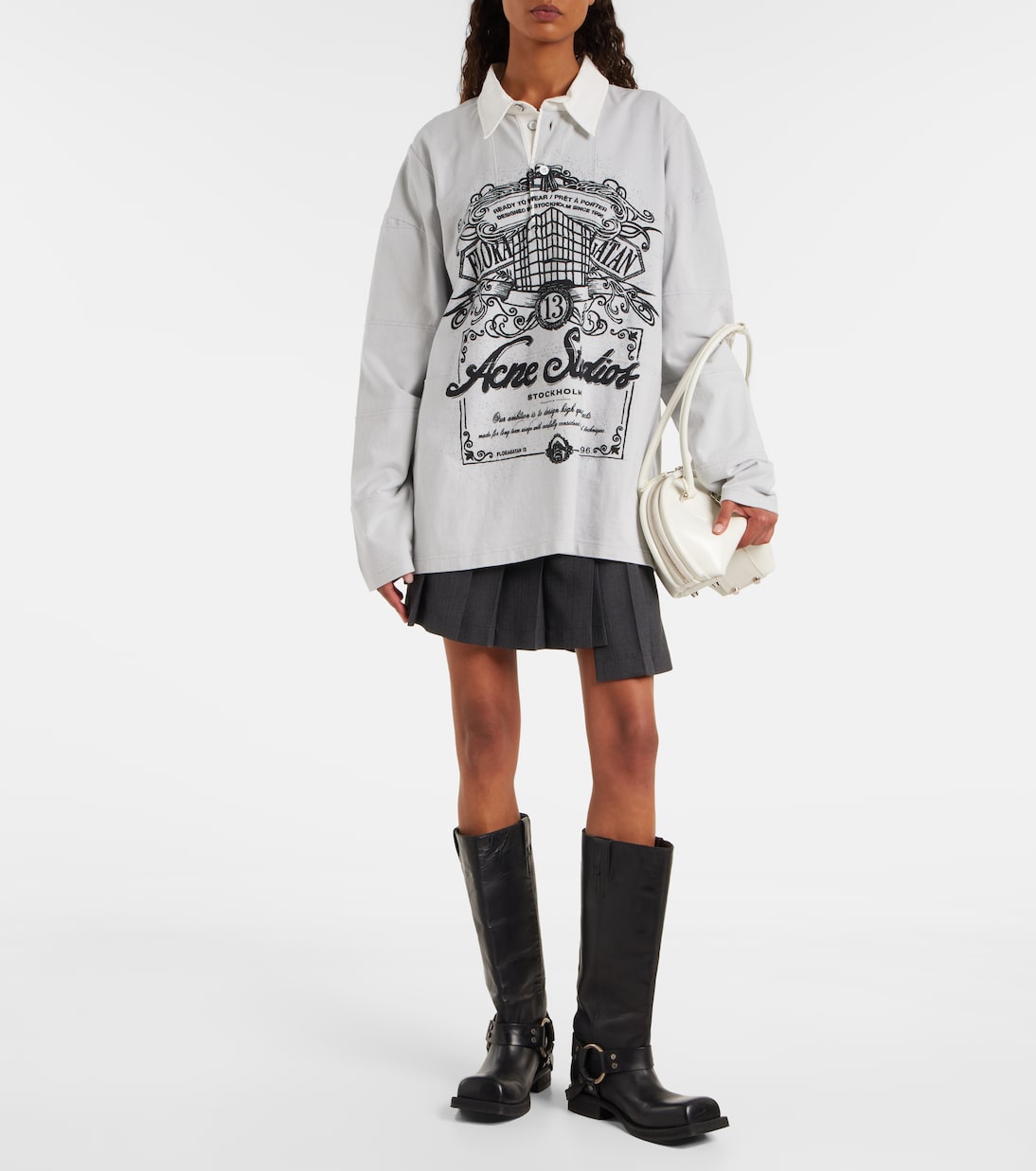 Sweat-shirt imprimé en coton à logo | Acne Studios