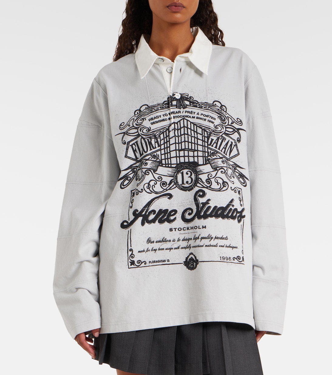 Sweat-shirt imprimé en coton à logo | Acne Studios