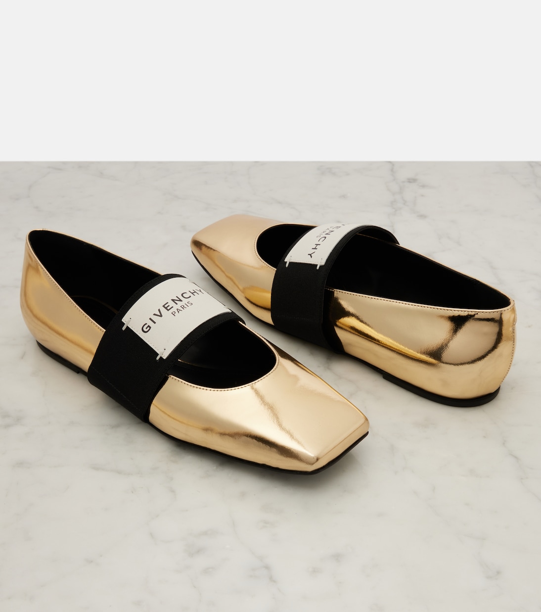 Sliced Square leather ballet flats | Givenchy